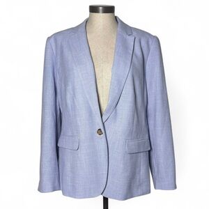 Ann Taylor Petite Blue Blazer 16P Lightweight Spring Career Jacket NWT